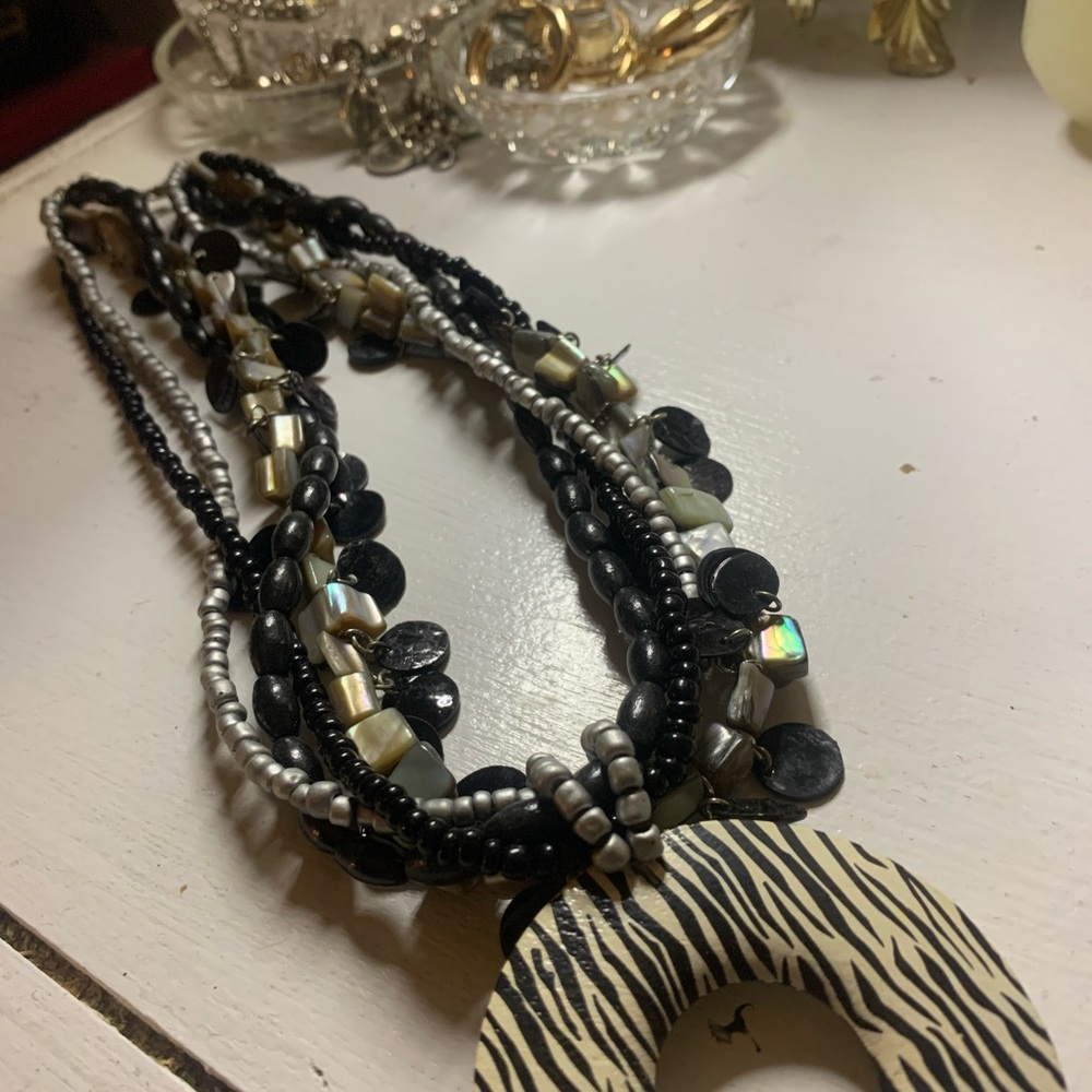 Elegant Black and Silver Beaded Necklace